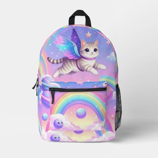 Magische Meisjes Rugzak met Fairy Cat, Rainbows (Voorkant)
