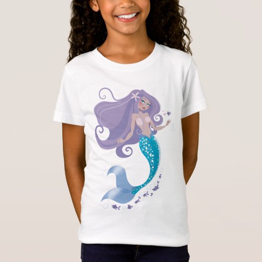 Magische Meisjes T-shirt Mooie Zeemeermin Prinses (Voorkant)