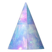 Magische Melkweg: Roze Blauwe Sterrenprint Feesthoedjes (Achterkant)