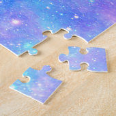 Magische Melkweg: Roze Blauwe Sterrenprint Legpuzzel (Zijkant)