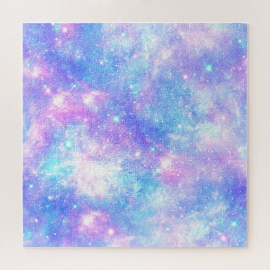 Magische Melkweg: Roze Blauwe Sterrenprint Legpuzzel (Horizontaal)