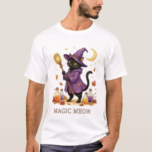 Magische Meow - Lieve Zwarte Kat Heks met Drankjes T-shirt