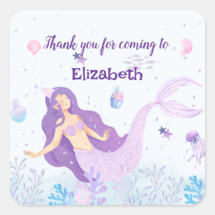 Magische Mermaid Kinderverjaardag Vierkante Sticker