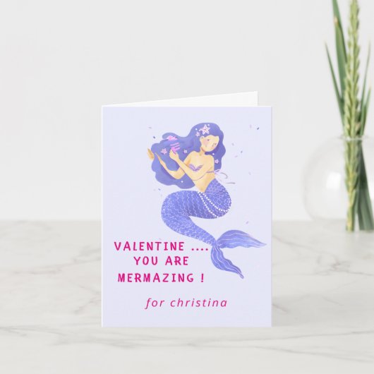 Magische mermaïde Valentijnsdag Holiday Kaart (Voorkant)