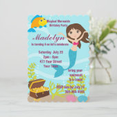 Magische Mermaids Pool Party Kaart (Staand voorkant)