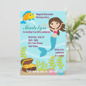 Magische Mermaids Pool Party Kaart (Staand voorkant)