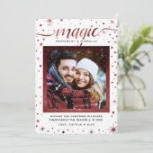 Magische, Merriment & Miracles Snowflakes | Bourgo Feestdagenkaart (Staand voorkant)