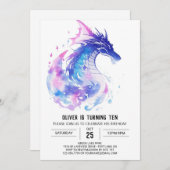 Magische middeleeuwse draak avontuur verjaardag kaart (Voorkant / Achterkant)