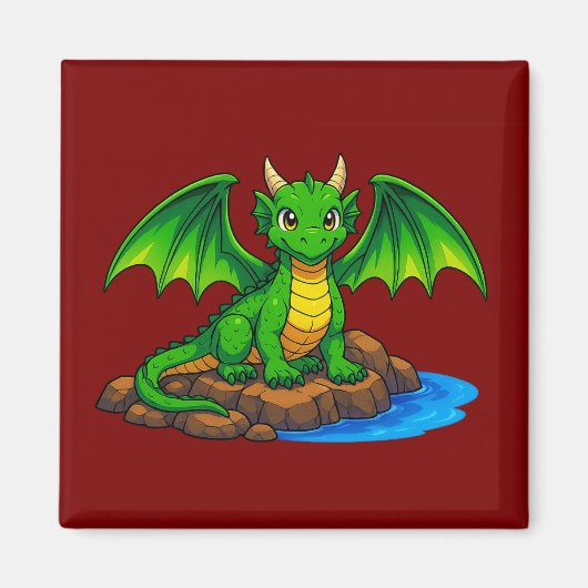 Magische middeleeuwse draak magneet (Voorkant)