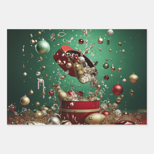 Magische middernachtkerst inpakpapier vel (Voorkant)