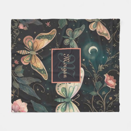 Magische middernachttuin fleece deken (Voorkant (Horizontaal))