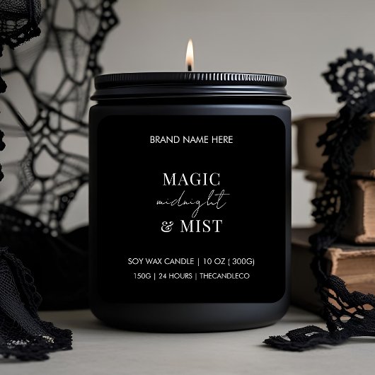 Magische Midnight & Mist kaars label | Custom Blac