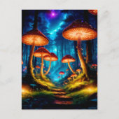 Magische Midnight Mushroom Forest Briefkaart (Voorkant)