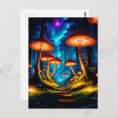Magische Midnight Mushroom Forest Briefkaart (Voorkant / Achterkant)