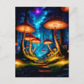 Magische Midnight Mushroom Forest Briefkaart (Voorkant)