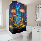 Magische Midnight Mushroom Forest Douchegordijn (In situ)