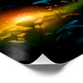 Magische Midnight Mushroom Forest Perfect Poster (Hoek)