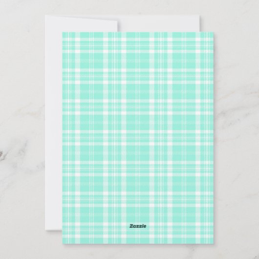 Magische Mint Gingham Mijn Eerste Kerst Baby Feestdagenkaart (Achterkant)