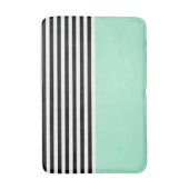 Magische mint met zwarte en witte strepen badmat (Voorkant Verticaal)