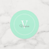 Magische Mint Monogram Foto Verjaardag Confetti (Kleine voorkant)