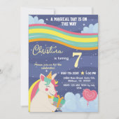 Magische moderne eenhoorn regenboog sterren 7e ver kaart (Voorkant)