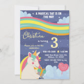 Magische moderne eenhoorn regenboogsterren 3e verj kaart (Voorkant)