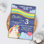 Magische moderne eenhoorn regenboogsterren 3e verj kaart