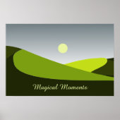 Magische momenten, groen glooiend heuvellandschap poster (Voorkant)