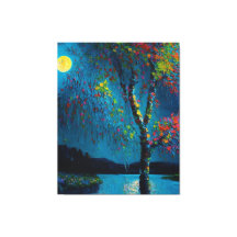 Magische Moon River Tree in olieverfschilderstijl