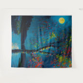 Magische Moon River Tree in olieverfschilderstijl Wandkleed (Voorkant (horizontaal))