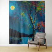 Magische Moon River Tree in olieverfschilderstijl Wandkleed (In situ)