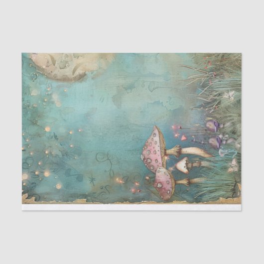 Magische Moonlit Fairy Tuin Decoupage Tissuepapier (Voorkant)
