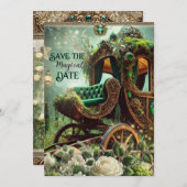 Magische Mos & Maneschijn Smaragd Kleed Bespaar de Feestdagenkaart (Voorkant / Achterkant)