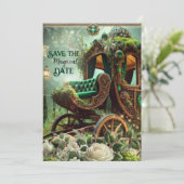 Magische Mos & Maneschijn Smaragd Kleed Bespaar de Feestdagenkaart (Staand voorkant)