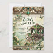 Magische Mos & Maneschijn Smaragden Koets Sla de Feestdagenkaart (Achterkant)