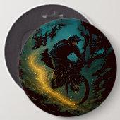 Magische Mountain Biking Adventure Trail Scene Ronde Button 6,0 Cm (Voorkant /achterkant)