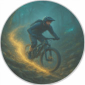 Magische Mountain Biking Adventure Trail Scene Sticker (Voorkant)