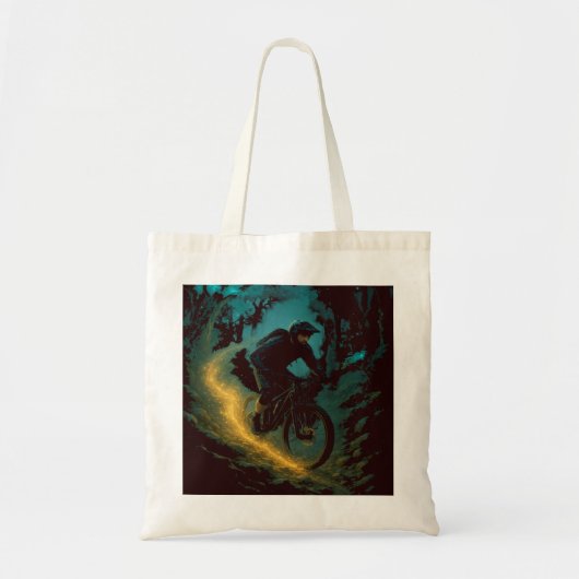 Magische Mountain Biking Adventure Trail Scene Tote Bag (Voorkant)