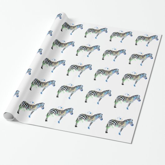 Magische Multi-Colour Zebra Spray Paint-stijl Cadeaupapier (Uitgerold)