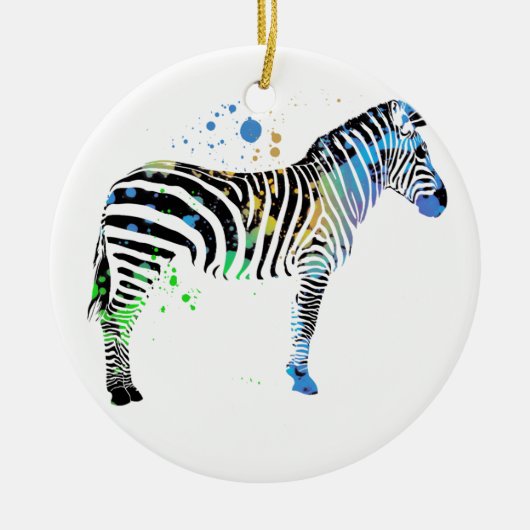 Magische Multi-Colour Zebra Spray Paint-stijl Keramisch Ornament (Voorkant)