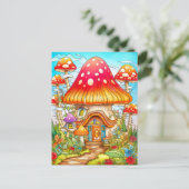 Magische Mushroom House Illustratie Briefkaart (Staand voorkant)