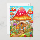 Magische Mushroom House Illustratie Briefkaart (Voorkant / Achterkant)