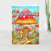Magische Mushroom House Illustratie Kaart (Voorkant)