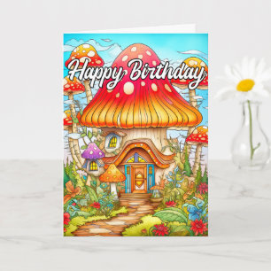 Magische Mushroom House Illustratie Kaart