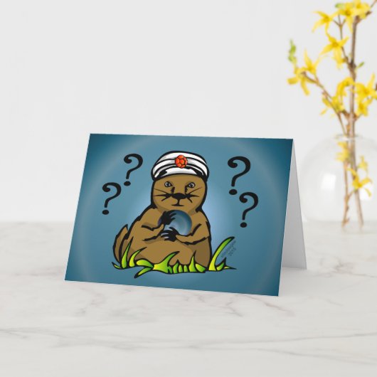 Magische Mystical Groundhog Kaart (Gele Bloem)