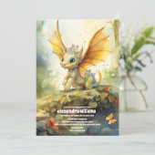 Magische Mystieke Dragon Baby shower Kaart (Staand voorkant)