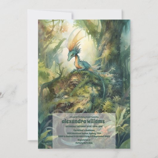 Magische Mystieke Dragon Baby shower Kaart (Voorkant)