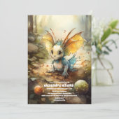 Magische Mystieke Dragon Baby shower Kaart (Staand voorkant)