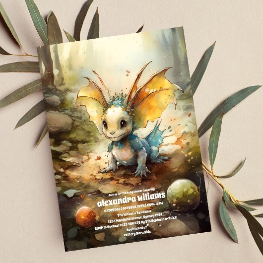Magische Mystieke Dragon Baby shower Kaart