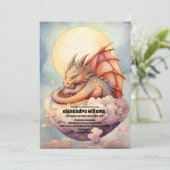 Magische Mystieke Dragon Baby shower Kaart (Staand voorkant)